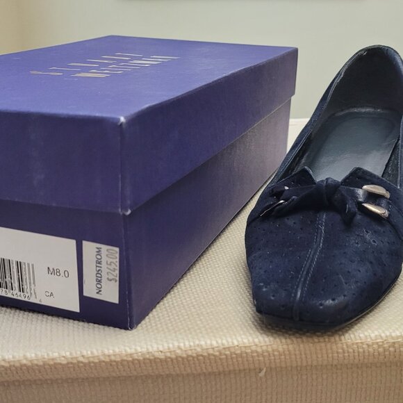 Stuart Weitzman Navy Suede Pumps Size 8M - Picture 10 of 10